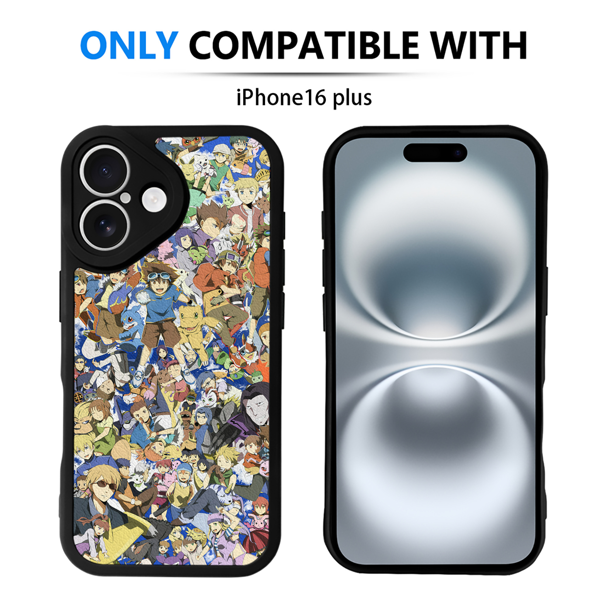 （画像用） Digimon デジタルモンスター/デジモン 【iPhone 16シリーズ対応】シリコンスマホケース（レザー調） 材質：シリコン